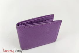 Purple fold-shaped leather wallet 